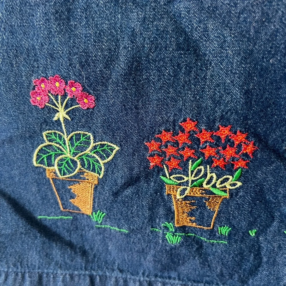 Vintage Embroidered Denim Skirt - Blue - Picture 2 of 11